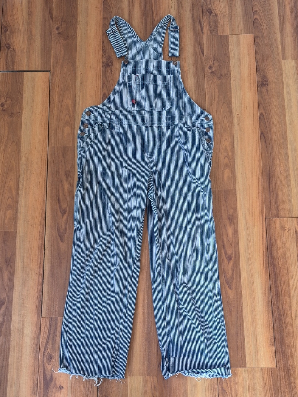 Dickies Blue Striped Women's Denim-Style Overalls Jumpsuit